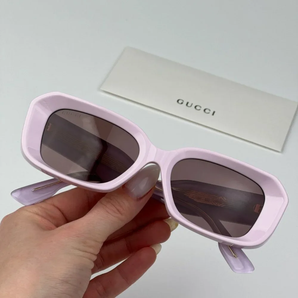Gucci GG1531SK 003 BRAND NEW Sunglasses Pink Brown Unisex Rectangle